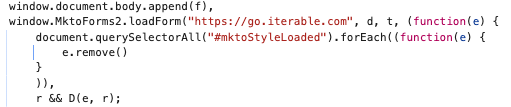 Source code showing DOM modification